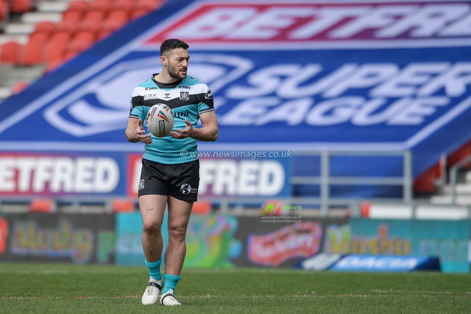 Jake Connor (1) of Hull FC during the pre-game warm up