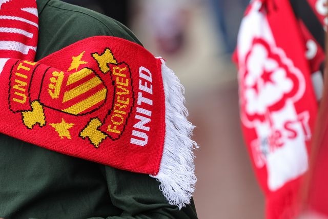 A United Forever scarf during the Premier League match Manchester United vs Nottingham Forest at Old Trafford, Manchester, United Kingdom on 17 May 2026

(Photo by Mark Cosgrove/News Images)