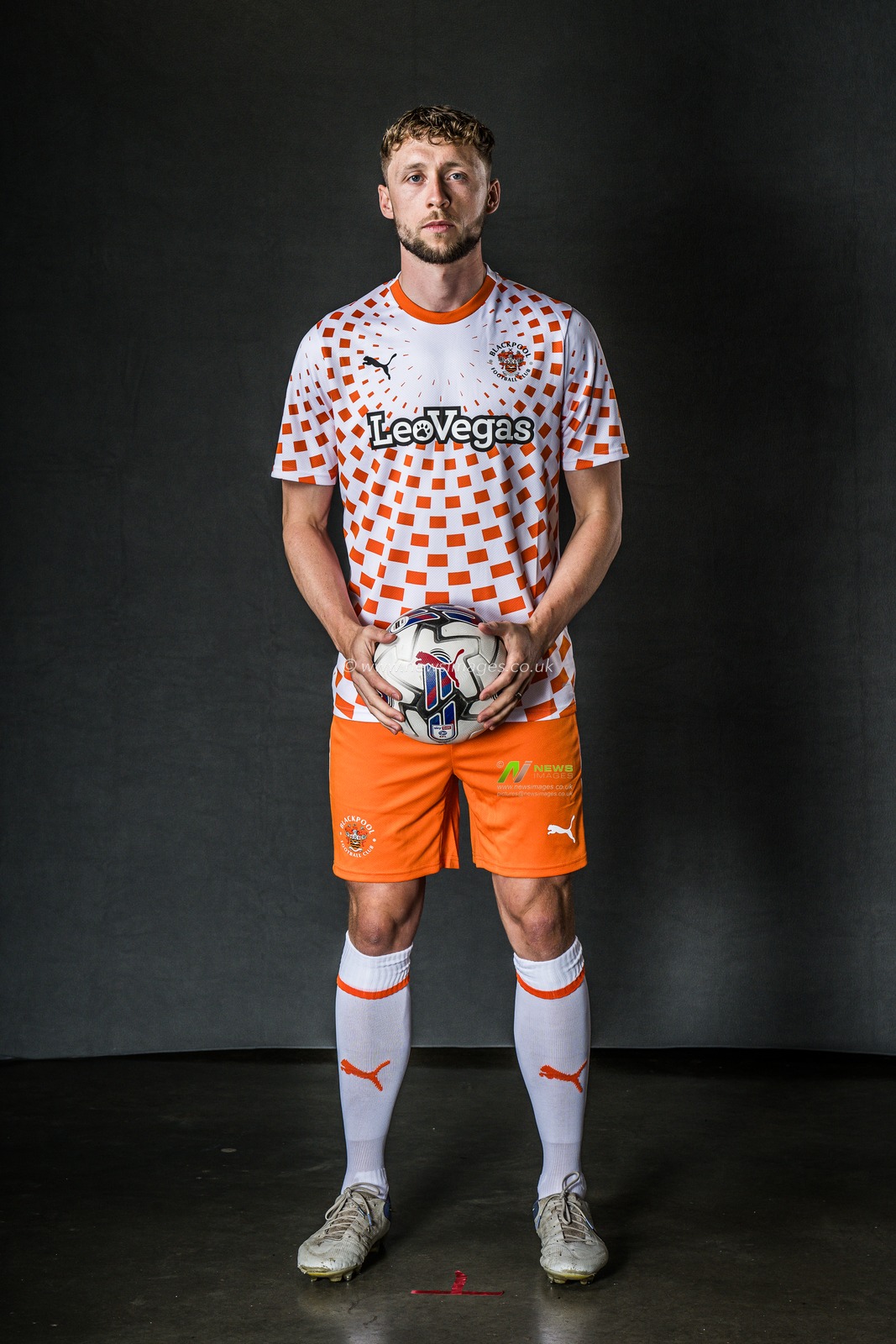 Blackpool Away kit Photoshoot at Bloomfield Road, Blackpool, United Kingdom, 18th July 2023

(Photo by Craig Thomas/News Images)
