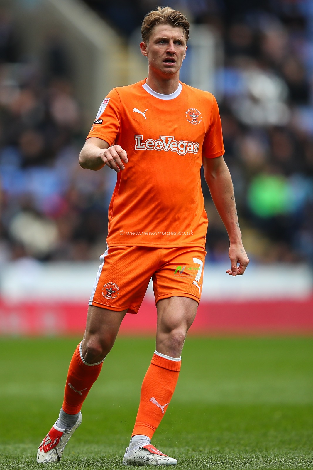 George Byers of Blackpool during the Sky Bet League 1 match Reading vs Blackpool at Select Car Leasing Stadium, Reading, United Kingdom, 27th April 2024

(Photo by Gareth Evans/News Images)