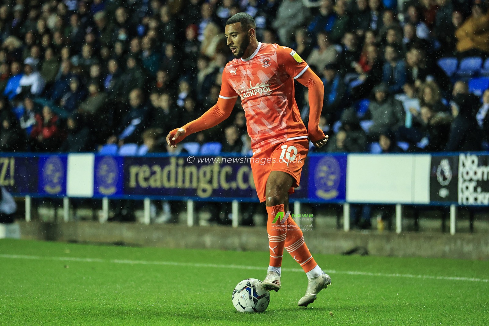 Keshi Anderson #10 of Blackpool in action during the game