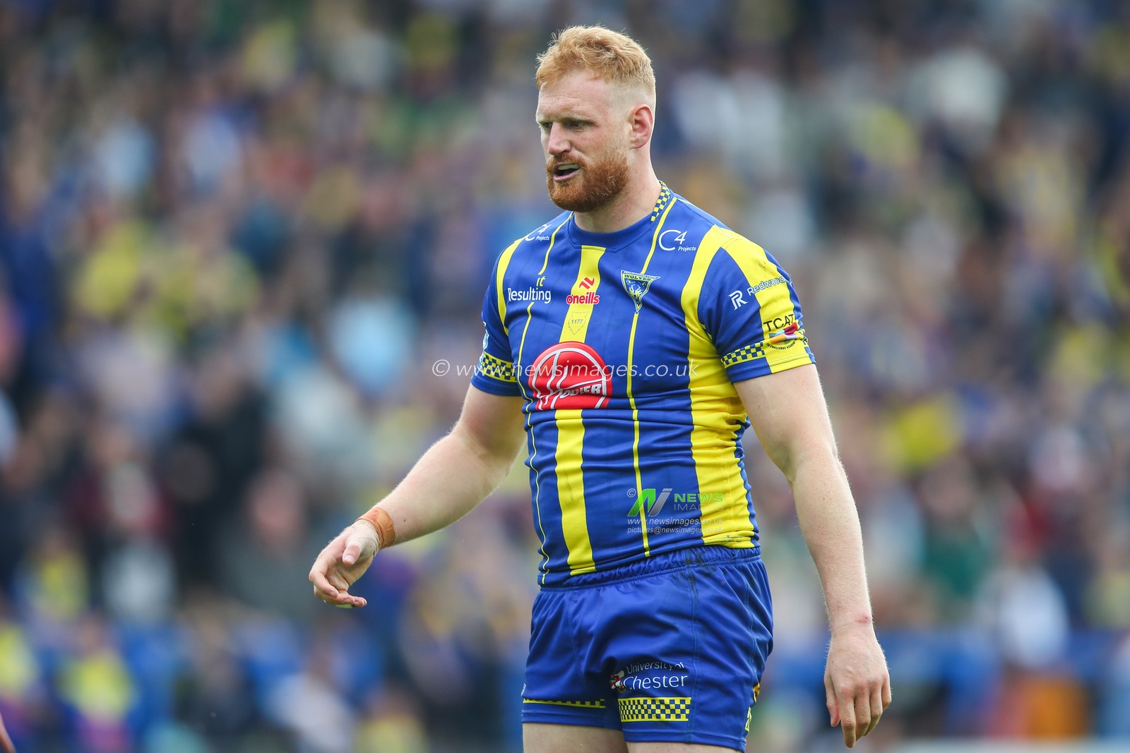 Joe Bullock of Warrington Wolves during the Betfred Super League Round 13 match Warrington Wolves vs Wigan Warriors at Halliwell Jones Stadium, Warrington, United Kingdom, 1st June 2024

(Photo by Gareth Evans/News Images)