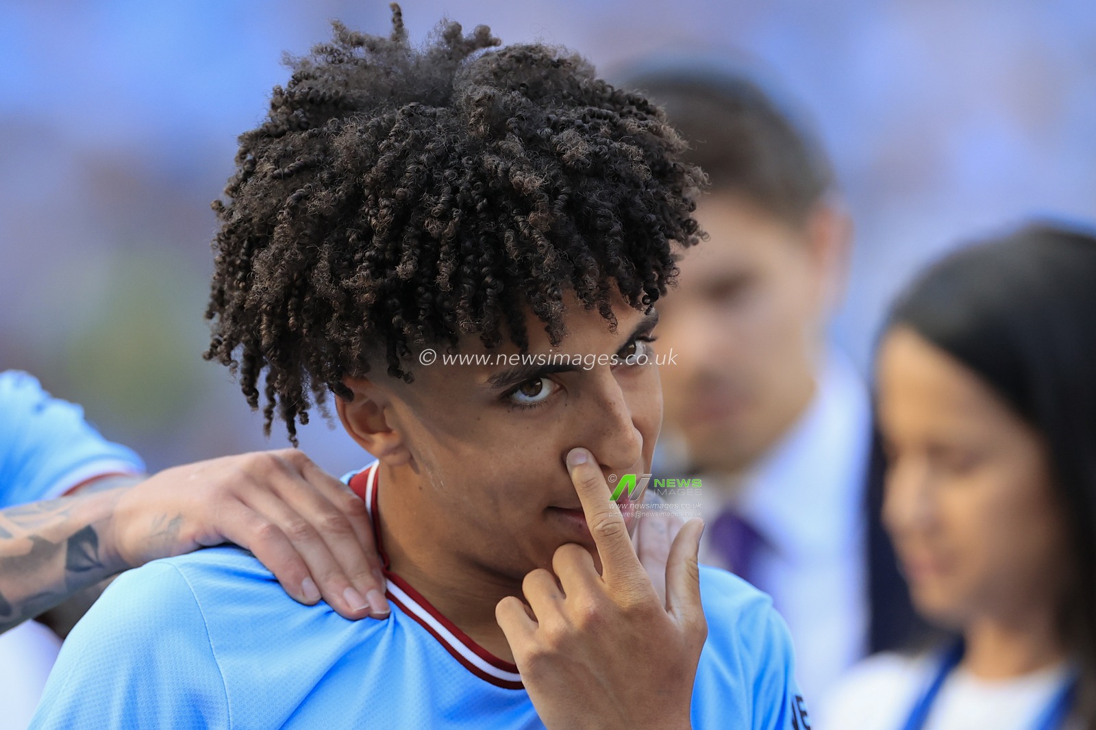 Rico Lewis #82 of Manchester City walks to the presentation podium after the Premier League match Manchester City vs Chelsea at Etihad Stadium, Manchester, United Kingdom, 21st May 2023

(Photo by Conor Molloy/News Images)