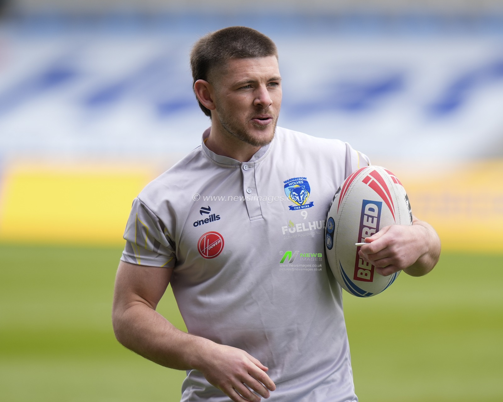 Danny Walker of Warrington Wolves inspects the pitch before the Betfred Super League Round 9 match Salford Red Devils vs Warrington Wolves at Salford Community Stadium, Eccles, United Kingdom, 27th April 2024

(Photo by Steve Flynn/News Images)