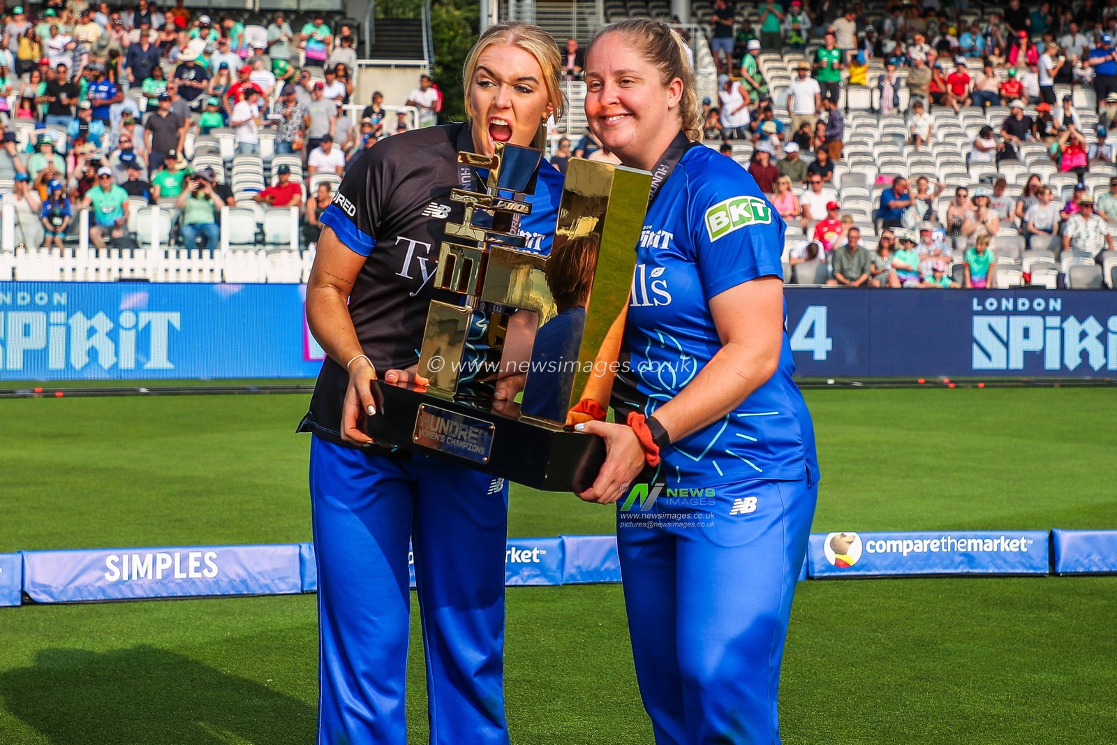 London Spirit Women celebrate their win following the The Hundred Women's Final match Welsh Fire Women vs London Spirit Women at Lords, London, United Kingdom, 18th August 2024

(Photo by Izzy Poles/News Images)