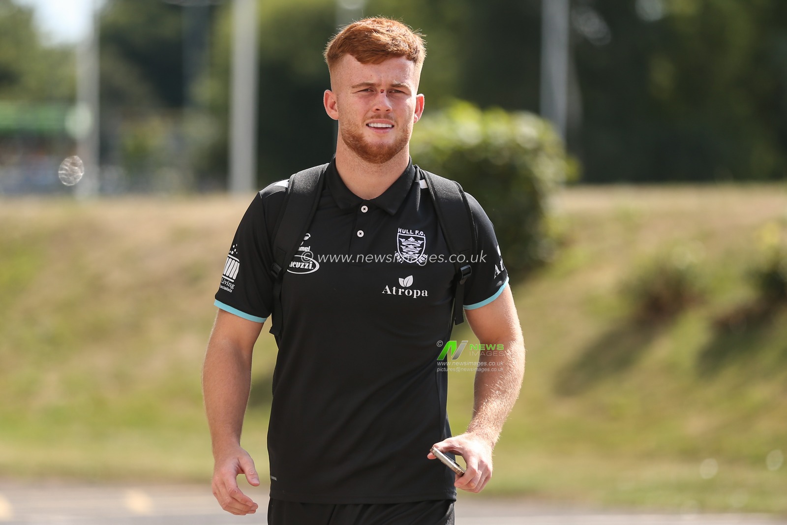 Ellis Longstaff #38 of Hull FC arrives at the MKM Stadium