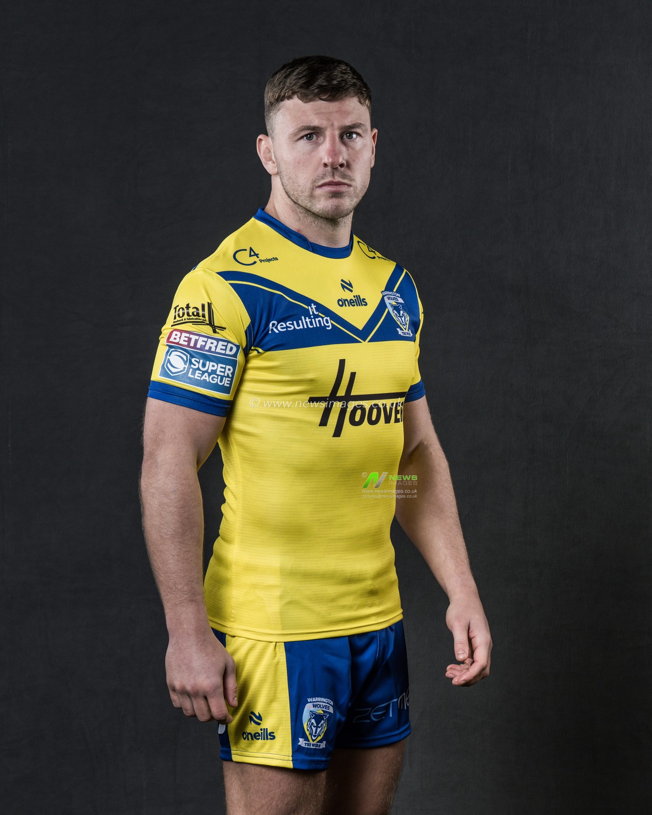 George Williams in the home kit during the Warrington Wolves Team media day at Warrington wolves training centre, Warrington, United Kingdom, 16th January 2025

(Photo by Craig Thomas/News Images)