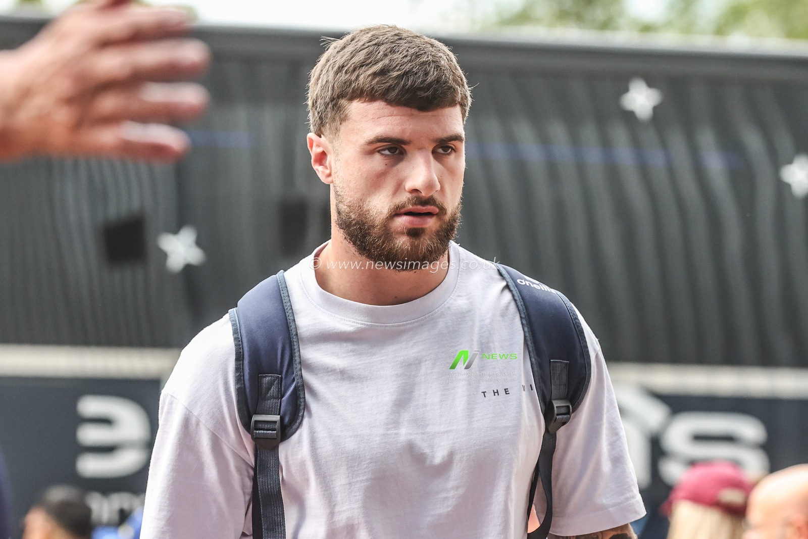 Connor Wrench of Warrington Wolves arrives during the Betfred Super League Round 23 match Huddersfield Giants vs Warrington Wolves at Accu Stadium, Huddersfield, United Kingdom, 24th August 2025

(Photo by Alfie Cosgrove/News Images)