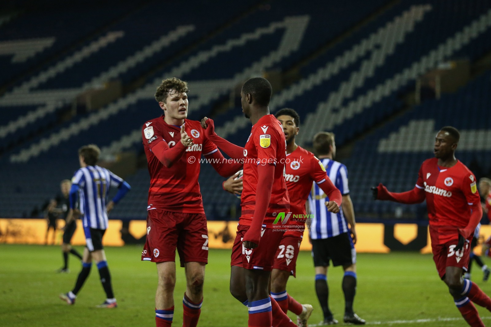 CELEBRATION Lucas Joao #18 of Reading celebrates his goal to make it 1-1