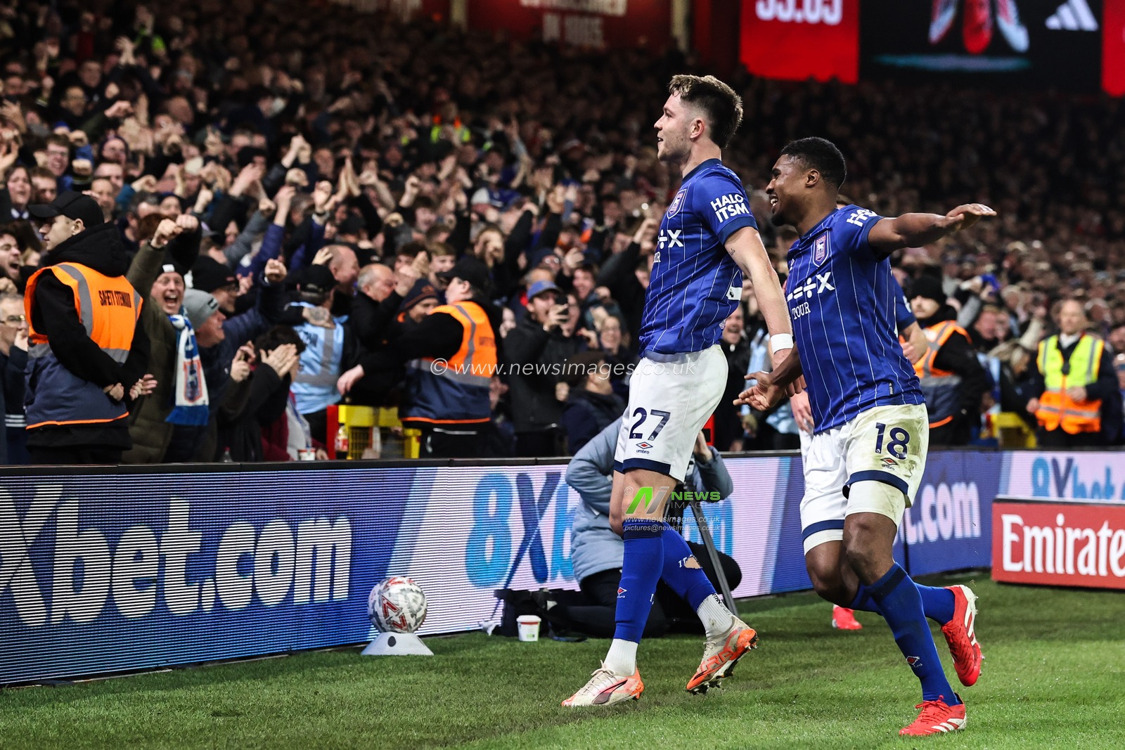George Hirst of Ipswich Town celebrates his goal to make it 0-1 during the Emirates FA Cup 5th Round match Nottingham Forest vs Ipswich Town at City Ground, Nottingham, United Kingdom, 3rd March 2025

(Photo by Alfie Cosgrove/News Images)