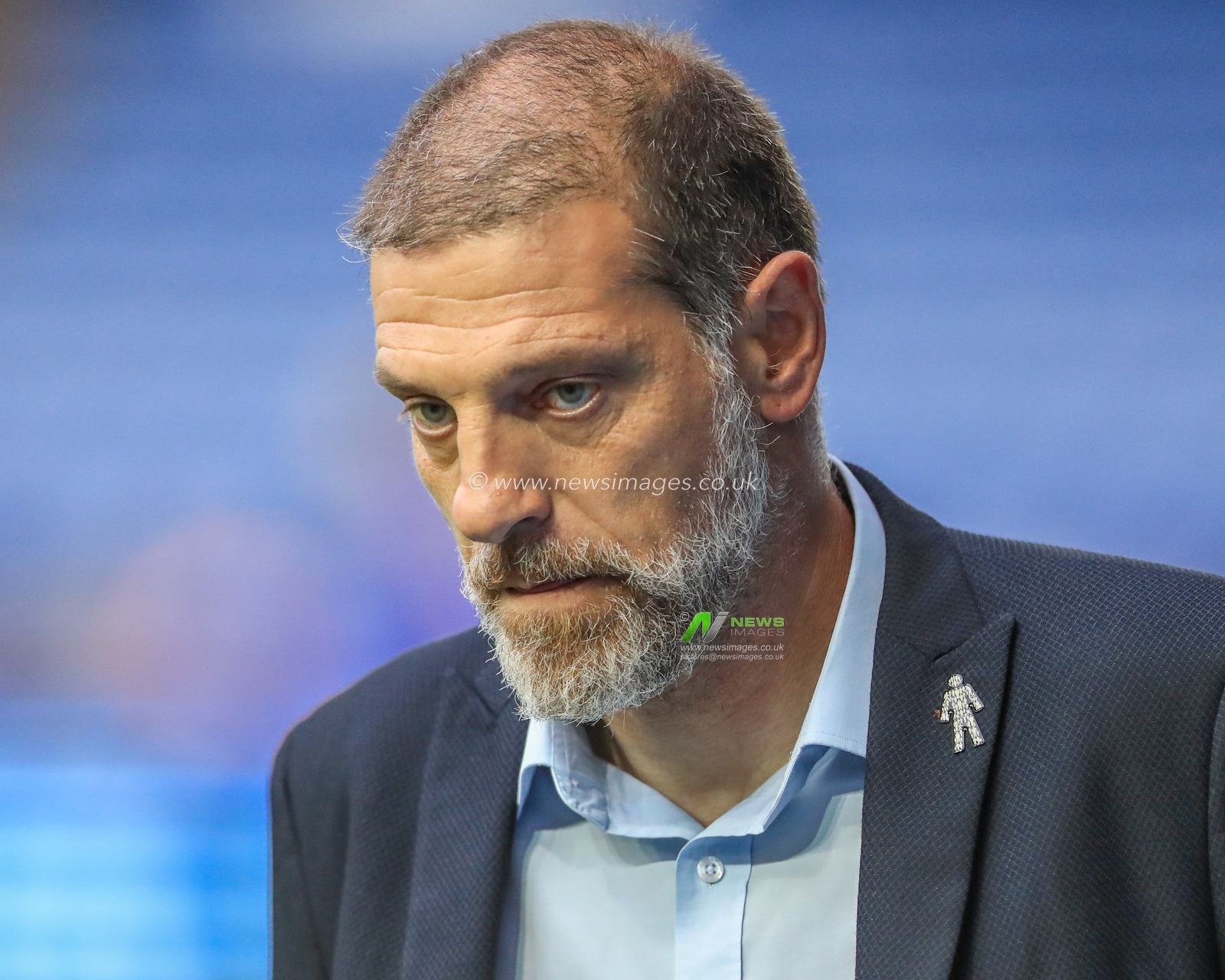 Slaven Bilic manager of West Bromwich Albion walks out for kickoff