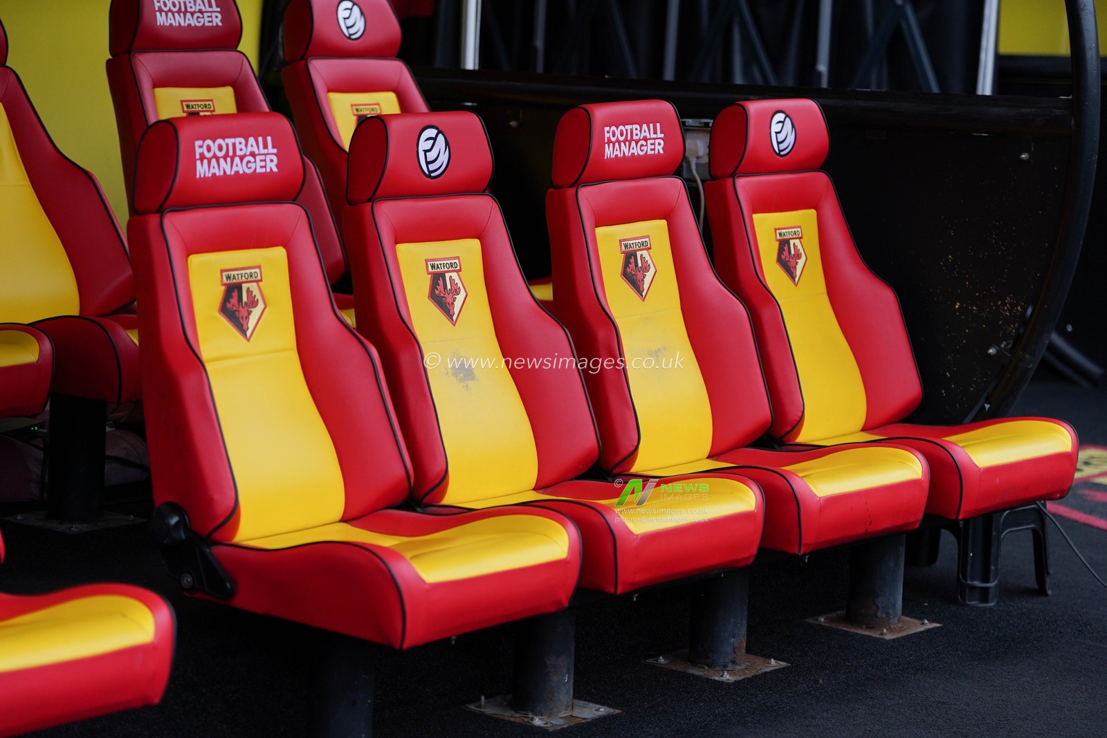 View of bench ahead of the Sky Bet Championship match Watford vs Luton Town at Vicarage Road, Watford, United Kingdom, 23rd February 2025

(Photo by Harvey Murphy/News Images)