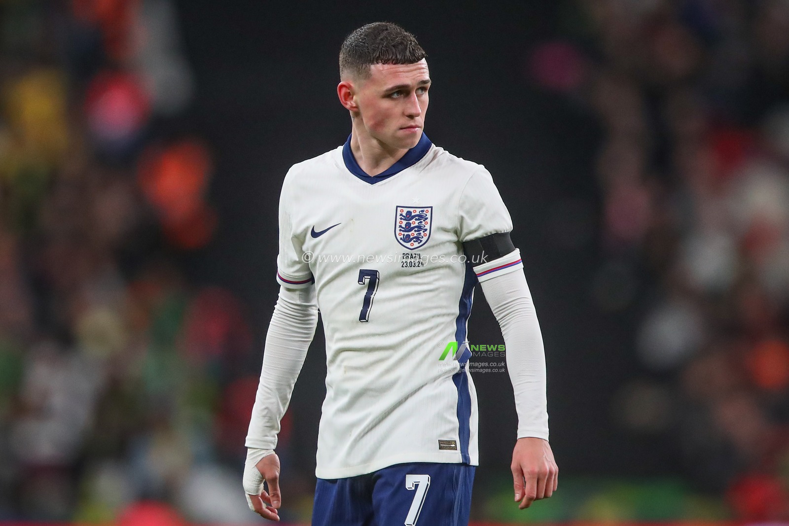 Phil Foden of England during the International Friendly match England vs Brazil at Wembley Stadium, London, United Kingdom, 23rd March 2024

(Photo by Gareth Evans/News Images)