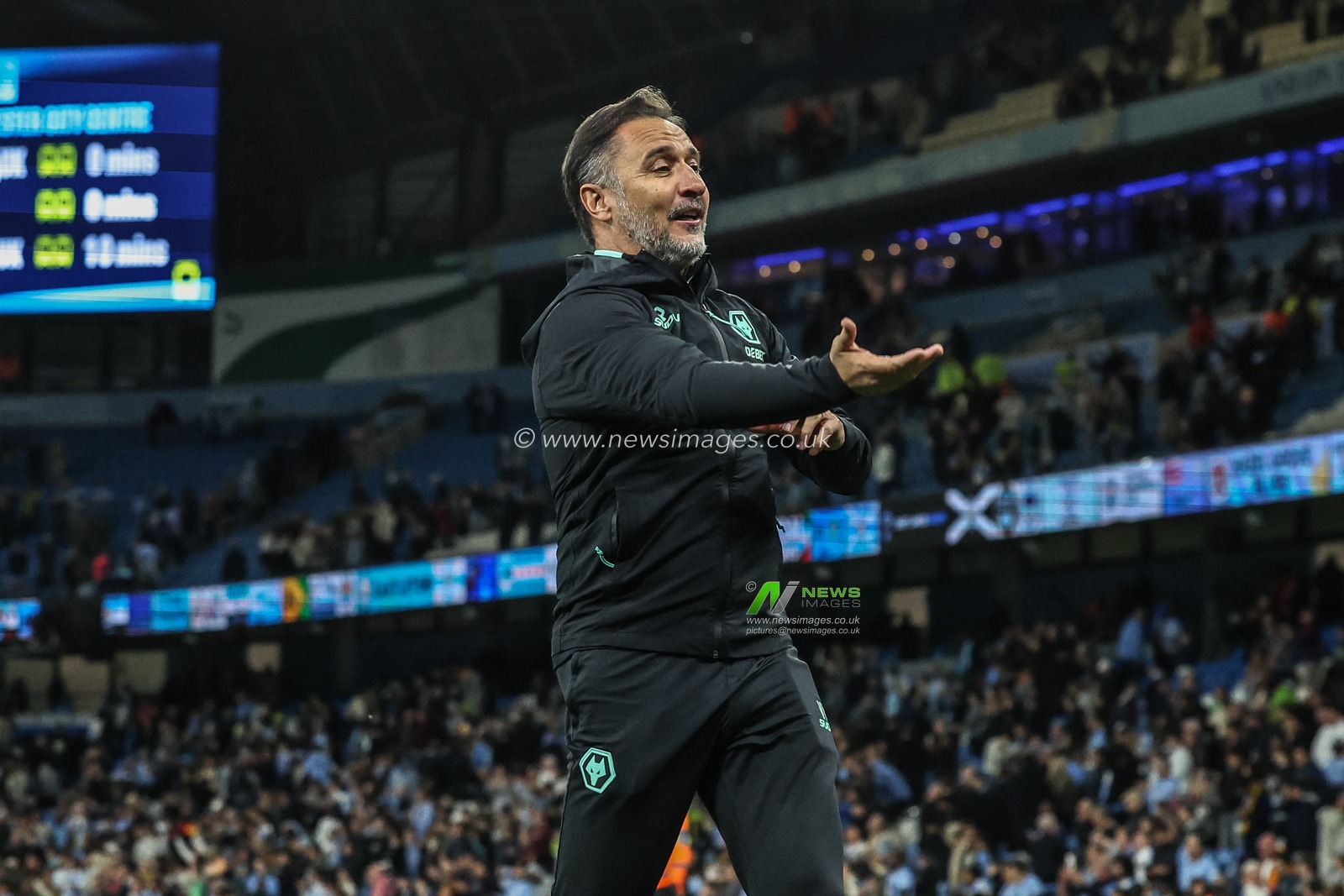 Vitor Pereira head coach of Wolverhampton Wanderers after the game during the Premier League match Manchester City vs Wolverhampton Wanderers at Etihad Stadium, Manchester, United Kingdom, 2nd May 2025

(Photo by Mark Cosgrove/News Images)