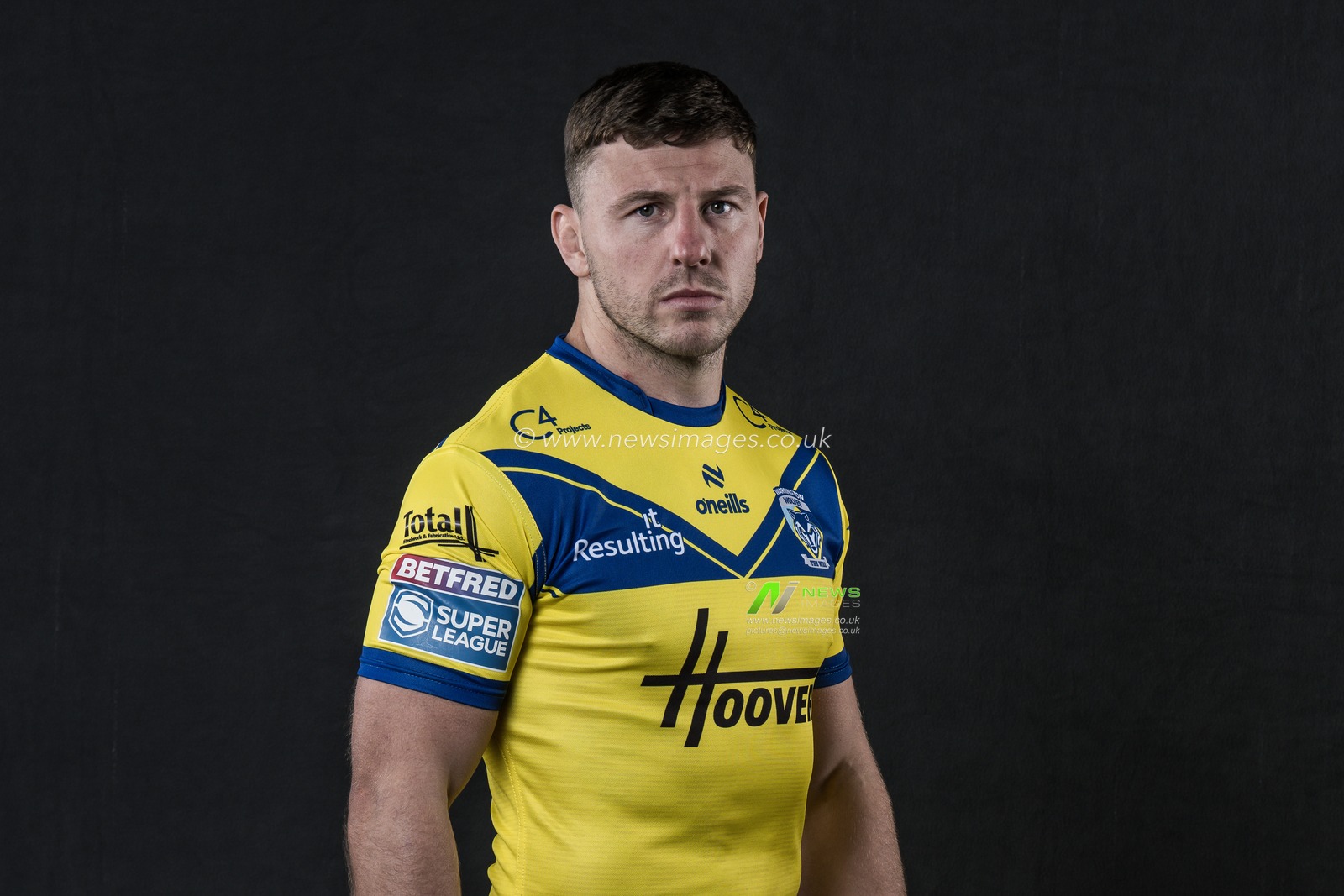 George Williams in the home kit during the Warrington Wolves Team media day at Warrington wolves training centre, Warrington, United Kingdom, 16th January 2025

(Photo by Craig Thomas/News Images)