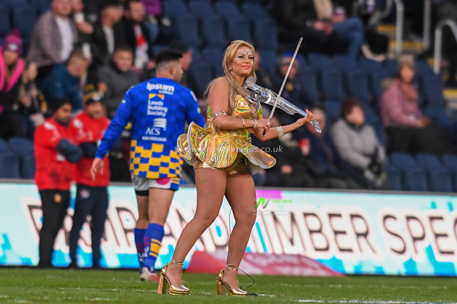 The pre game entertainment in full swing