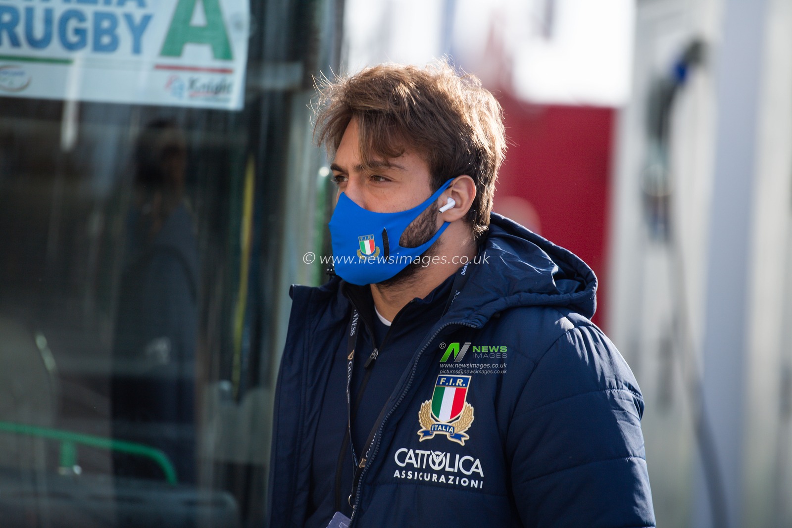 Gianmarco Lucchesi of Italy arrives at Twickenham Stadium, Home of England Rugby