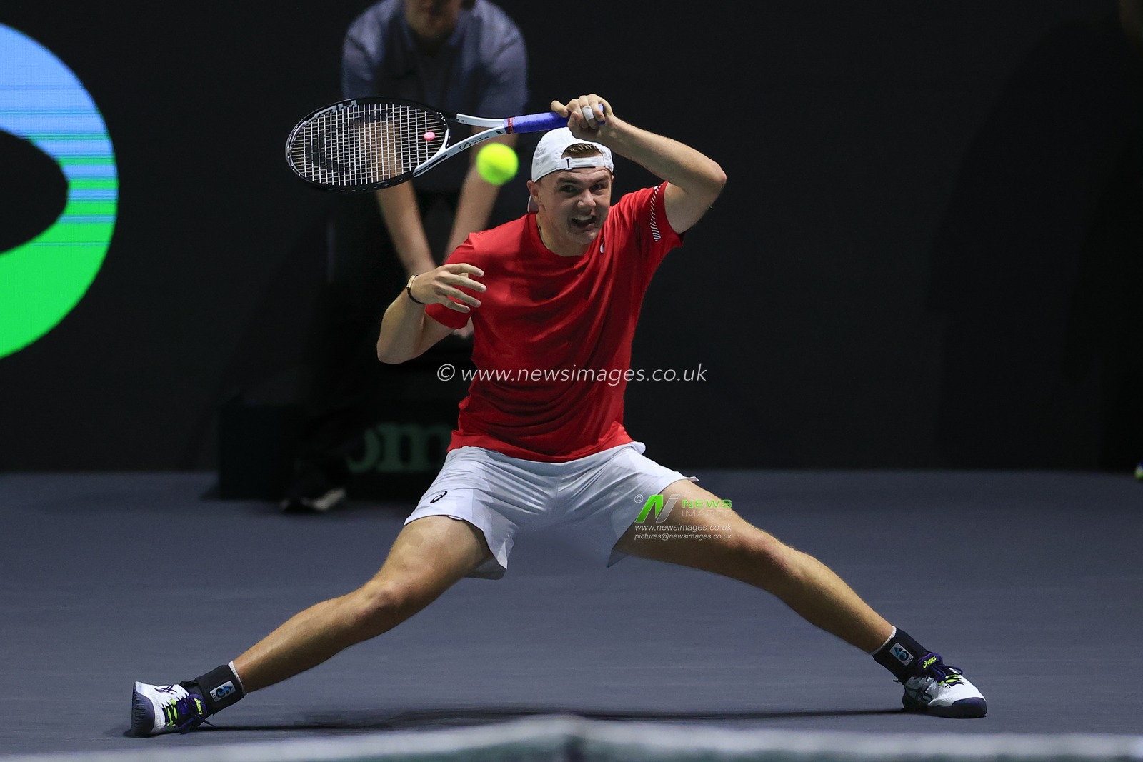 The match between Dominic Stricker (SUI) and Adrian Mannarino (FRA) during the Davis Cup match France vs Switzerland at Manchester AO Arena, Manchester, United Kingdom, 12th September 2023

(Photo by Conor Molloy/News Images)