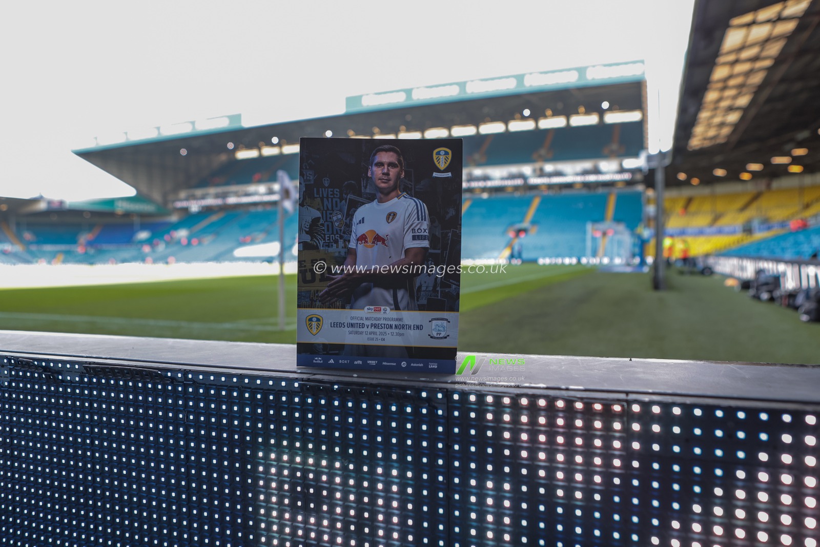 Max WÃ¶ber of Leeds United on cover of match program during the Sky Bet Championship match Leeds United vs Preston North End at Elland Road, Leeds, United Kingdom, 12th April 2025

(Photo by Richard Bierton/News Images)