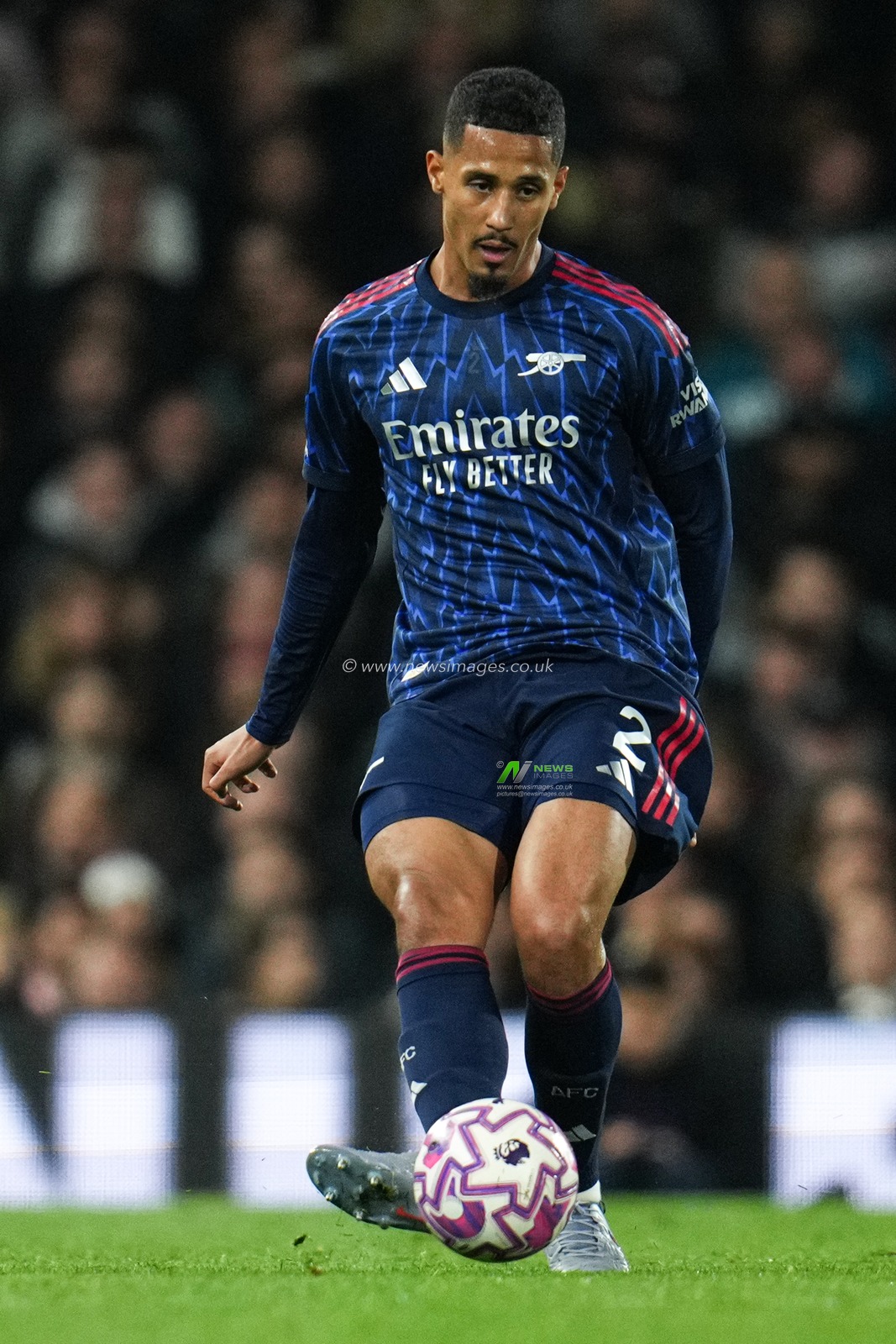 William Saliba of Arsenal during the Premier League match Fulham vs Arsenal at Craven Cottage, London, United Kingdom, 18th October 2025

(Photo by Harvey Murphy/News Images)