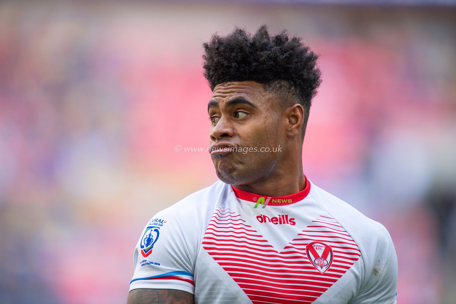 24th August 2019 , Wembley Stadium, London England ; 2019 Coral Challenge Cup Final ; St Helens vs Warrington Wolves ; Kevin Naiqama (3) of St Helens 



Credit: Craig Thomas/News Images