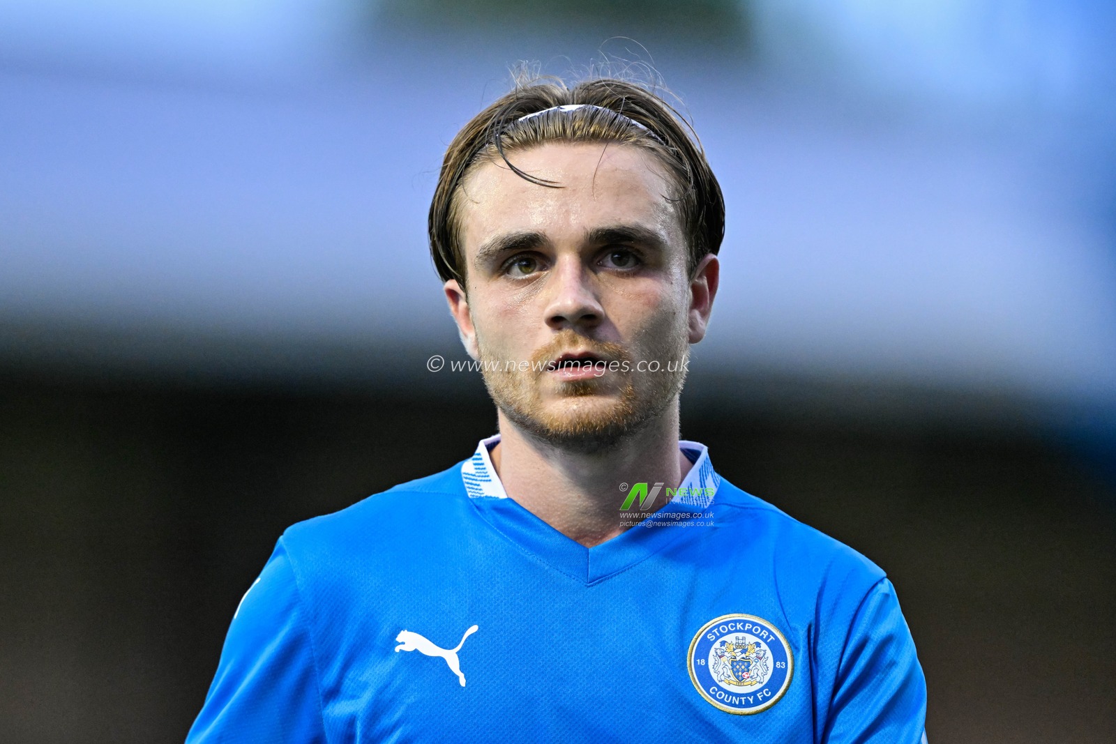 Lewis Bate of Stockport County during the Pre-season friendly match Stockport County vs Blackburn Rovers at Edgeley Park Stadium, Stockport, United Kingdom, 2nd August 2024

(Photo by Cody Froggatt/News Images)