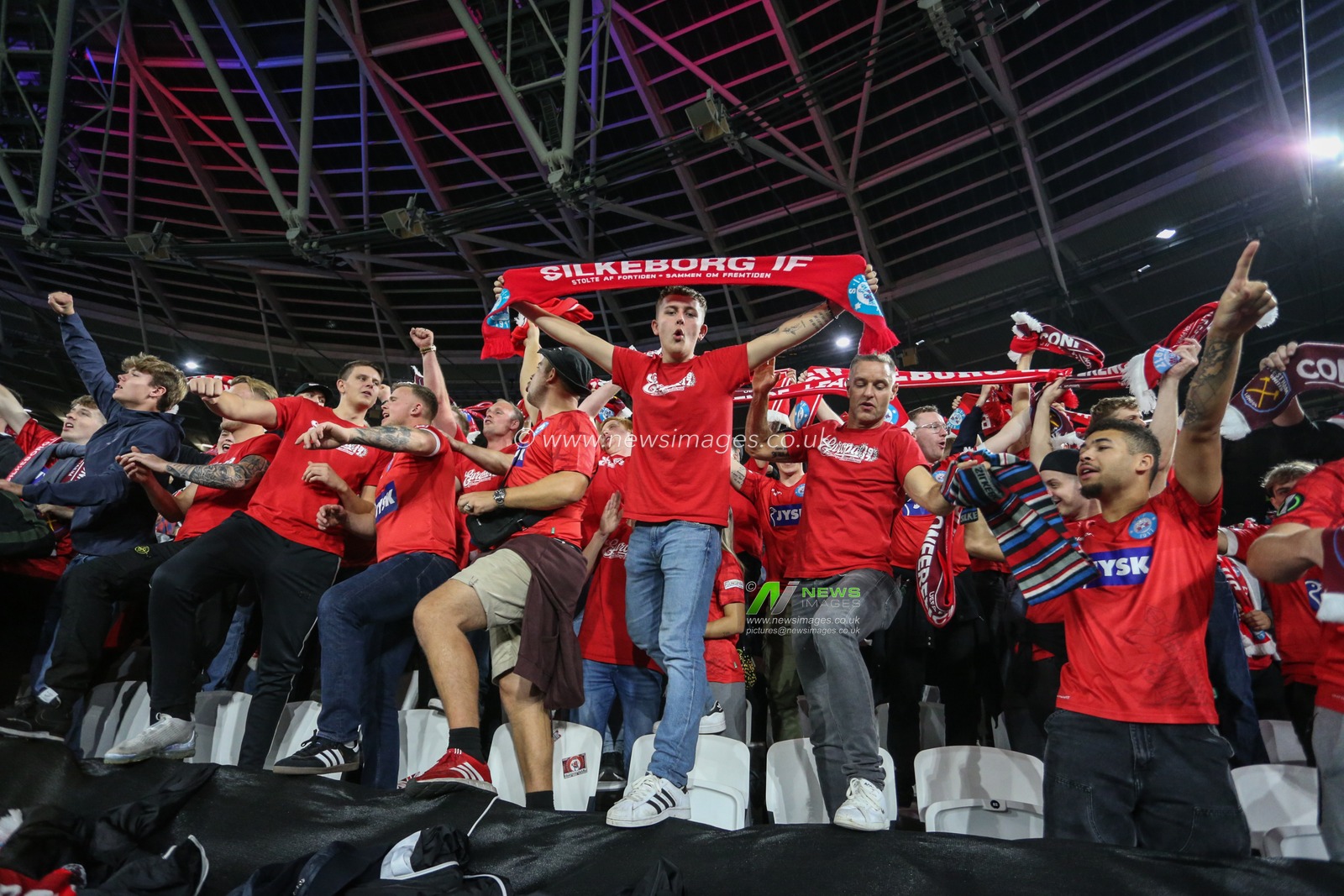 Silkeborg fans during the UEFA Europa Conference League match West Ham United vs Silkeborg at London Stadium, London, United Kingdom, 27th October 2022

(Photo by Arron Gent/News Images)