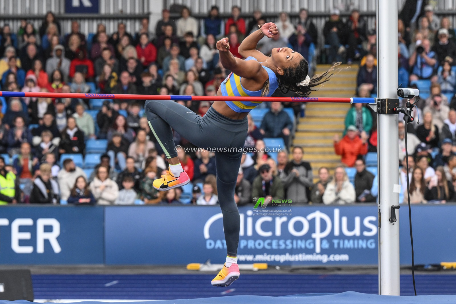 Morgan Lake in the high jump during the Microplus UK Athletics Championships Day 2 at Manchester Regional Arena, Manchester, United Kingdom, 30th June 2024

(Photo by Craig Thomas/News Images)