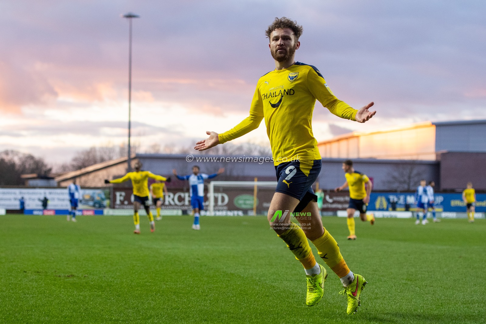 Matty Taylor #9 of Oxford United celebrates his goal to make it 2-0