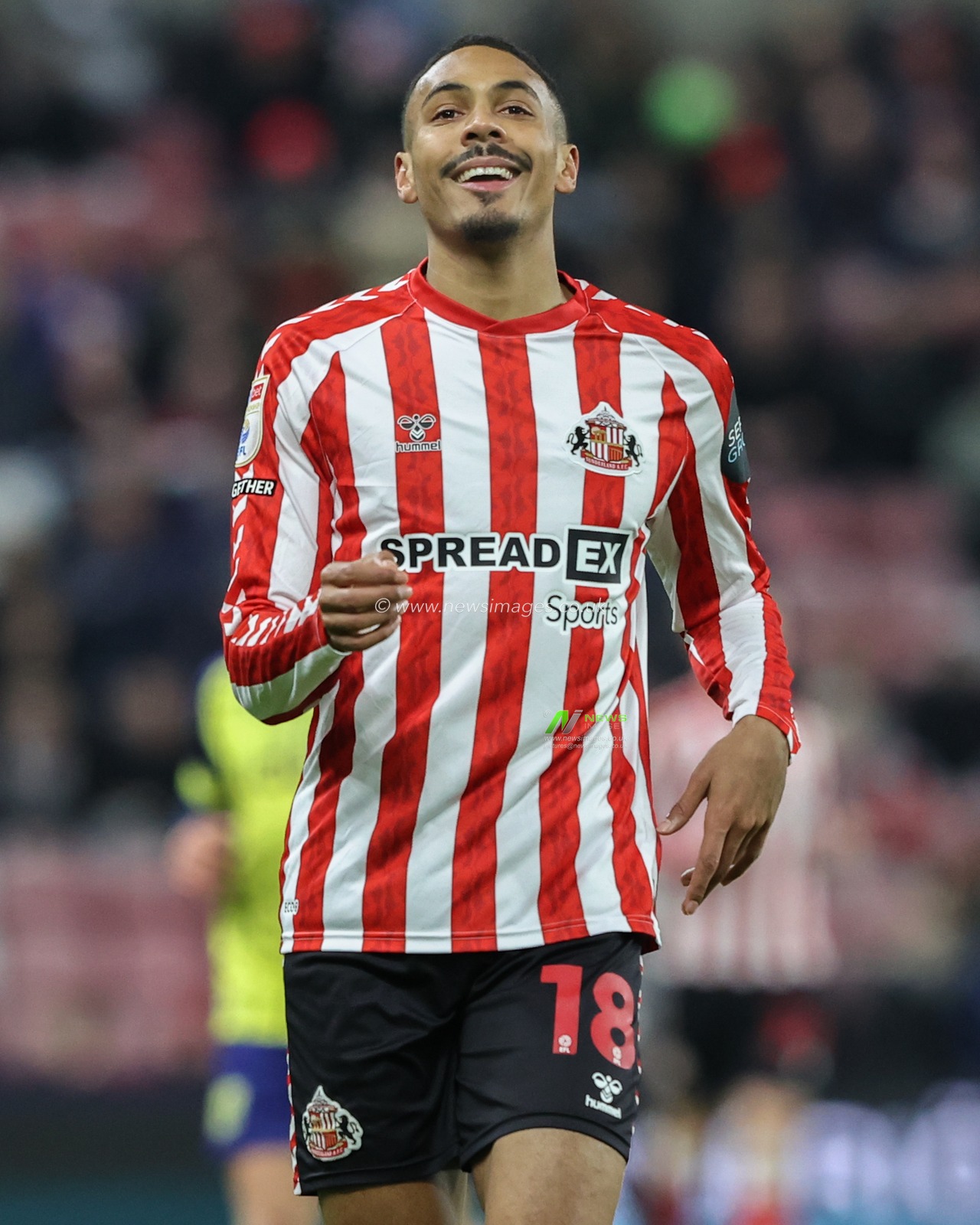 Wilson Isidor of Sunderland during the Sky Bet Championship match Sunderland vs West Bromwich Albion at Stadium Of Light, Sunderland, United Kingdom, 26th November 2024

(Photo by Alfie Cosgrove/News Images)