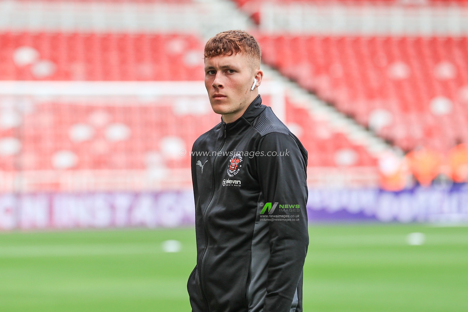 Sonny Carey #16 of Blackpool arrives at the Riverside Stadium