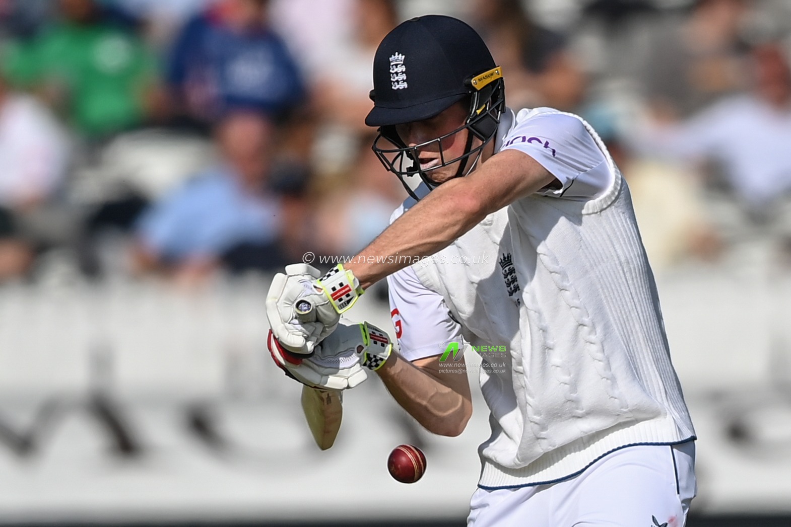Zak Crawley of England cuts the ball but no run during the LV= Insurance day one Test match England vs Ireland at Lords, London, United Kingdom, 1st June 2023

(Photo by Craig Thomas/News Images)