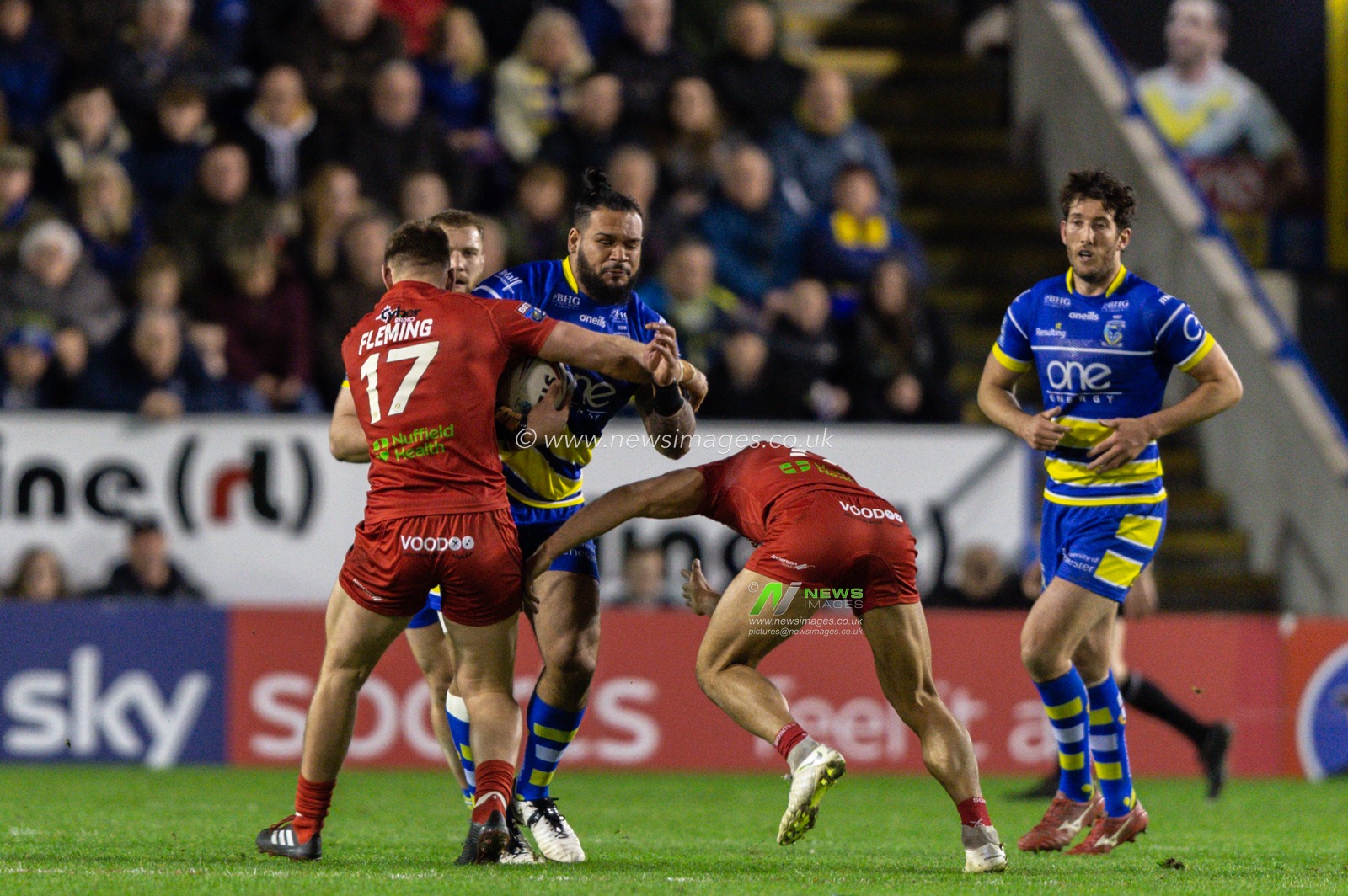 5th April 2019 , Halliwell Jones Stadium, Warrington, England;  Betfred Super League, Round 9, Warrington Wolves vs London Broncos ; Ben Murdoch-Masila of Warrington Wolves 

Credit: Richard Long/News Images