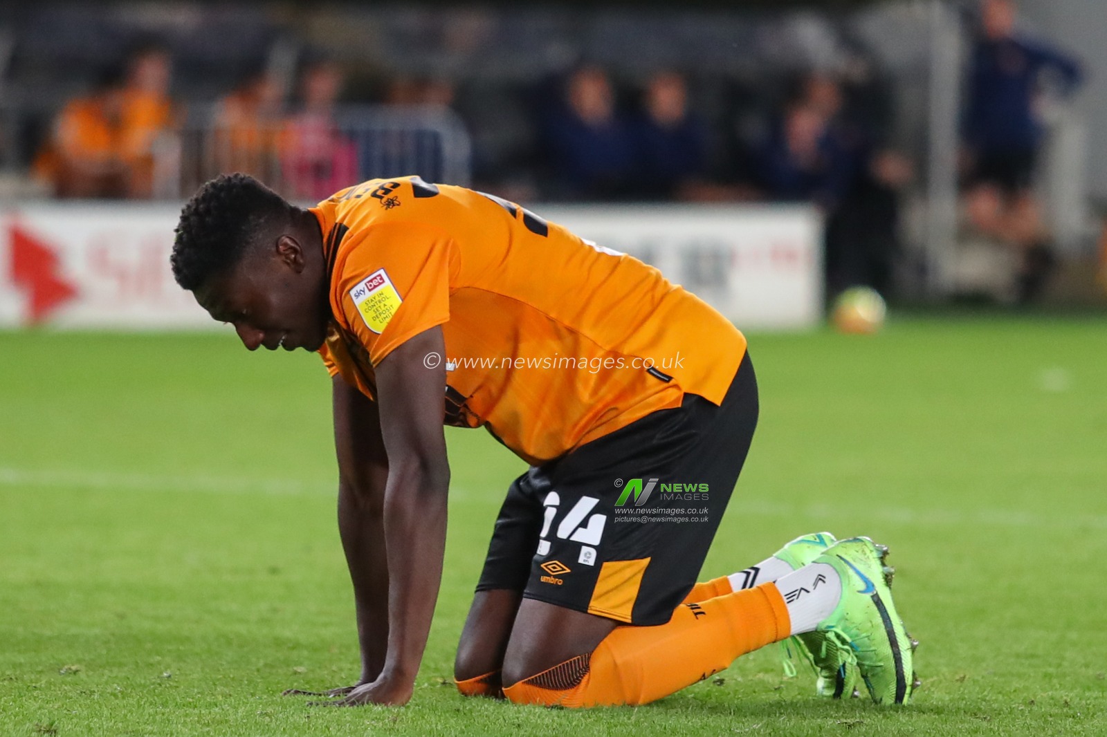 Di'Shon Bernard #24 of Hull City shows his disappointment after missing his penalty