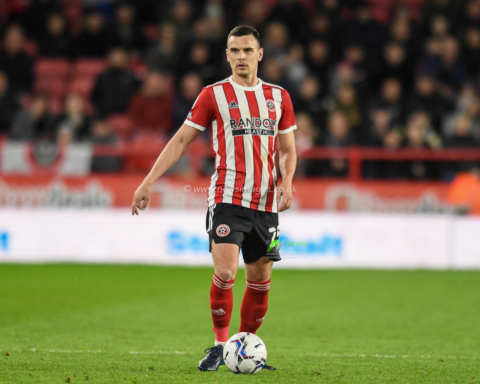 Filip Uremovic #25 of Sheffield United with the ball