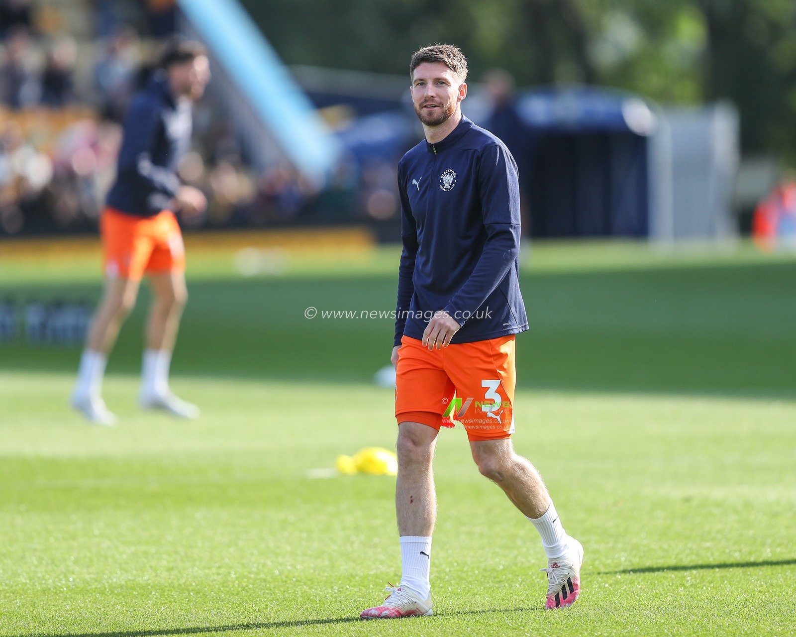 James Husband of Blackpool during the pre-game warm up ahead of the Sky Bet League 1 match Mansfield Town vs Blackpool at One Call Stadium, Mansfield, United Kingdom, 5th October 2024

(Photo by Gareth Evans/News Images)
