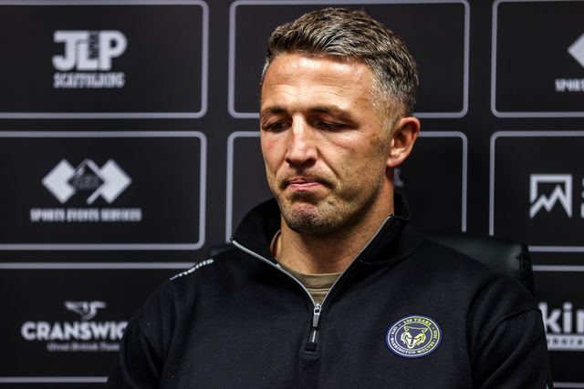 Sam Burgess manager of Warrington Wolves speaks in the post match press conference during the Betfred Super League round 25 match Hull FC vs Warrington Wolves at MKM Stadium, Hull, United Kingdom on 29 August 2026

(Photo by Alfie Cosgrove/News Images)