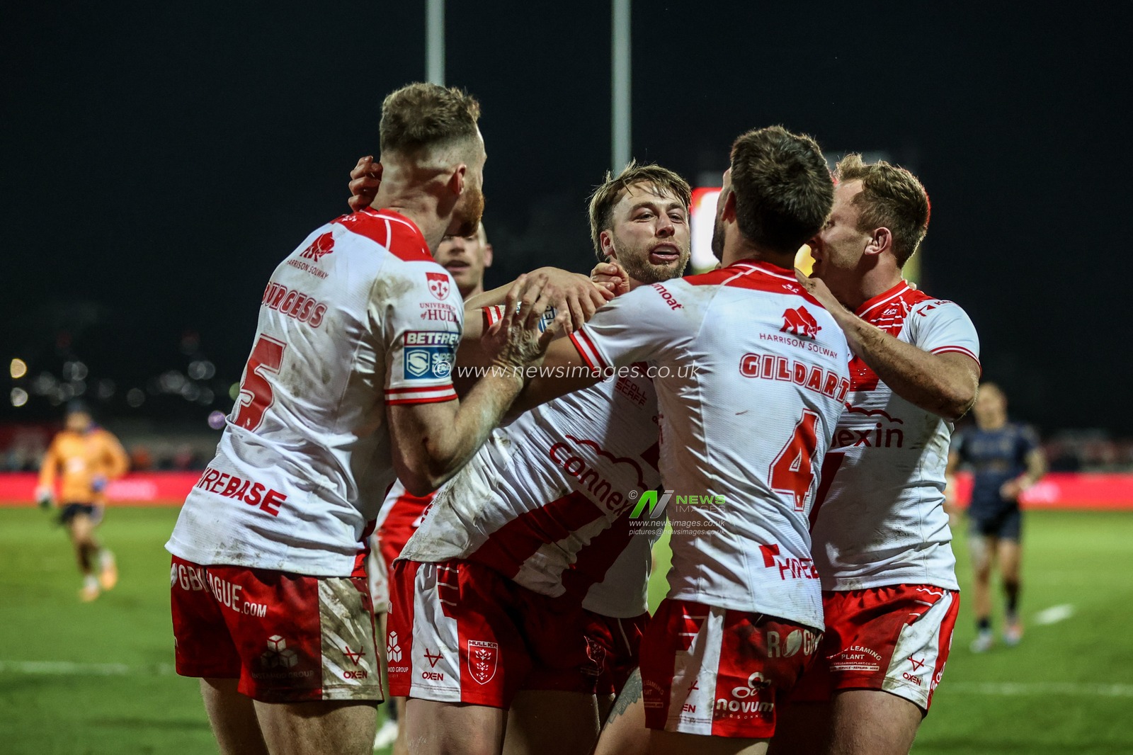 Jack Broadbent of Hull KR celebrates his try during the Betfred Super League Round 3 Hull KR vs Salford Red Devils at Sewell Group Craven Park, Kingston upon Hull, United Kingdom, 27th February 2025

(Photo by Alfie Cosgrove/News Images)