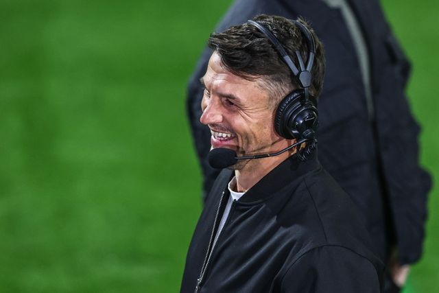 Jon Wilkin, Sky Sports Rugby League presenter during the Betfred Super League play-off Eliminator 1 match Leigh Leopards vs Wakefield Trinity at Progress With Unity Stadium, Leigh, United Kingdom, 26th September 2025

(Photo by Alfie Cosgrove/News Images)