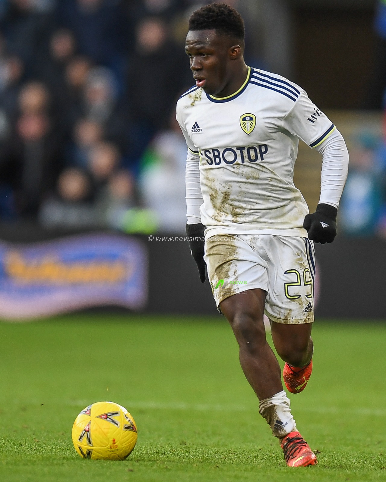 Wilfried Gnonto #29 of Leeds United during the Emirates FA Cup Third Round match Cardiff City vs Leeds United at Cardiff City Stadium, Cardiff, United Kingdom, 8th January 2023

(Photo by Mike Jones/News Images)