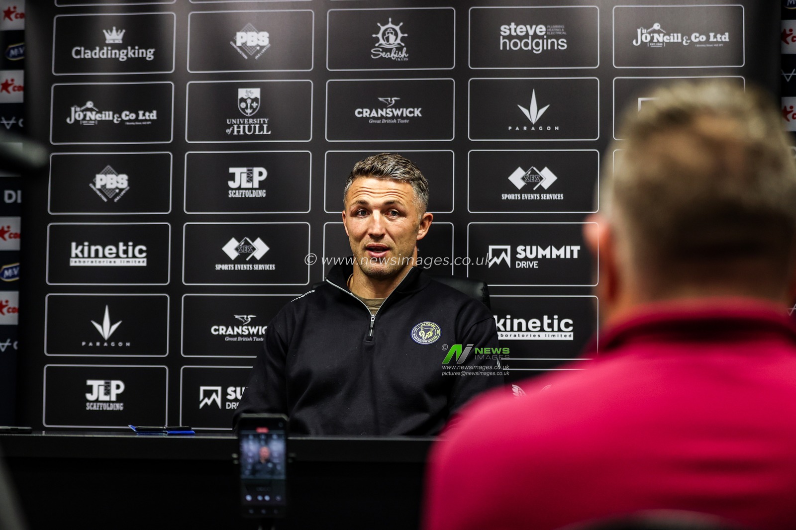 Sam Burgess manager of Warrington Wolves speaks in the post match press conference during the Betfred Super League round 25 match Hull FC vs Warrington Wolves at MKM Stadium, Hull, United Kingdom on 29 August 2026

(Photo by Alfie Cosgrove/News Images)