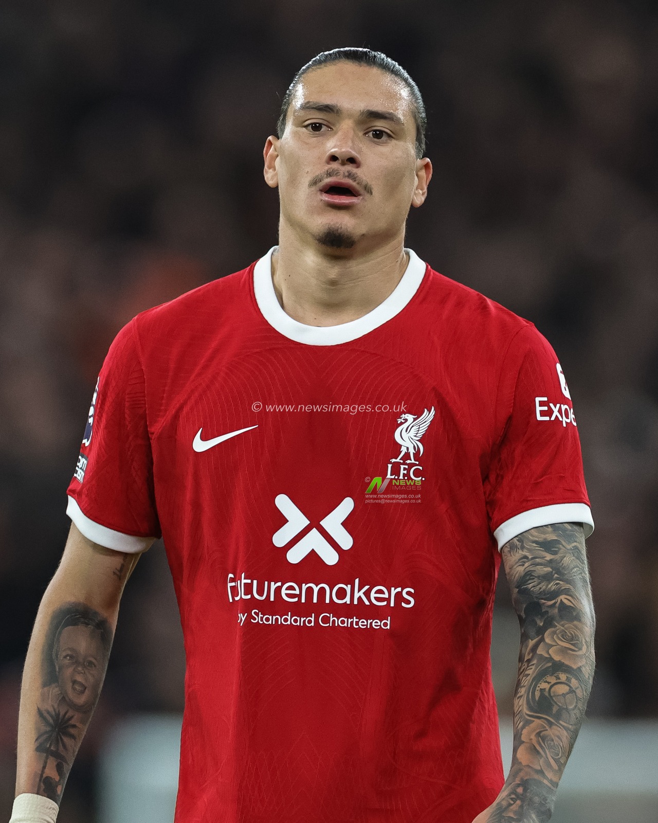 Darwin NÃºÃ±ez of Liverpool during the Premier League match Liverpool vs Manchester United at Anfield, Liverpool, United Kingdom, 17th December 2023

(Photo by Mark Cosgrove/News Images)