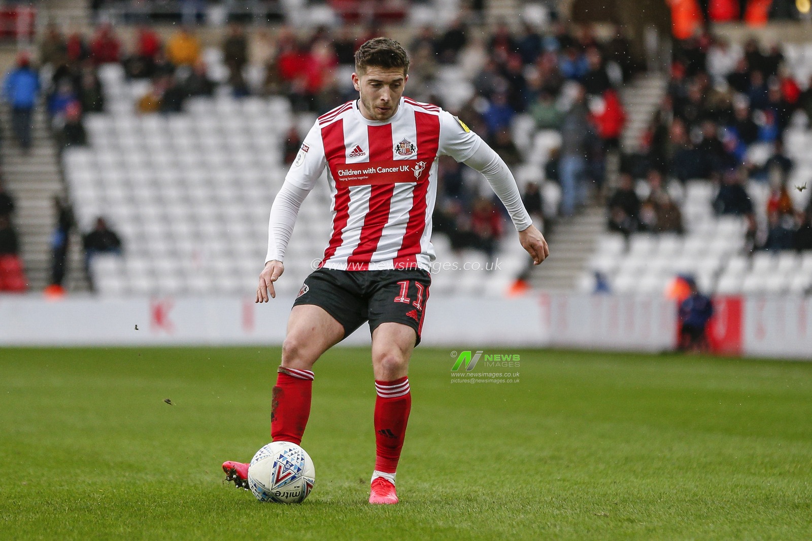 22nd February 2020, Stadium Of Light, Sunderland, England; Sky Bet League 1, Sunderland v Bristol Rovers : Lynden Gooch (11) of Sunderland in action
