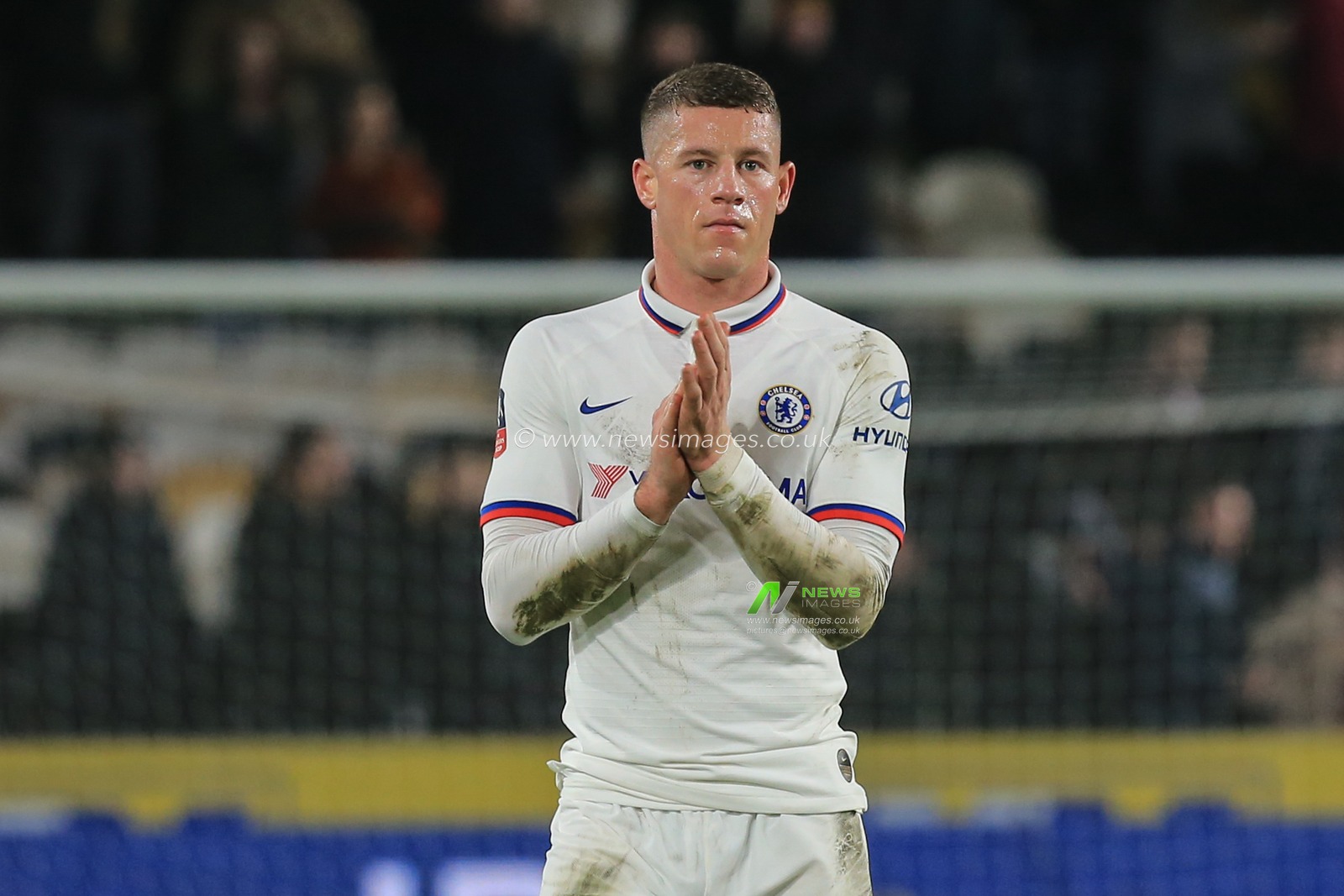 25th January 2020, KC Stadium, Kingston upon Hull, England; Emirates FA Cup, Hull City v Chelsea : Ross Barkley (8) of Chelsea applauds the Chelsea fans