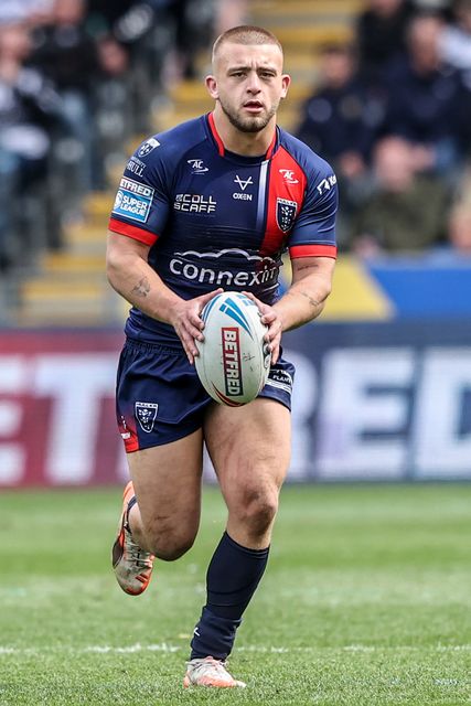 Mikey Lewis of Hull KR during the Betfred Super League Round 8 match Hull FC vs Hull KR at MKM Stadium, Hull, United Kingdom, 18th April 2025

(Photo by Alfie Cosgrove/News Images)