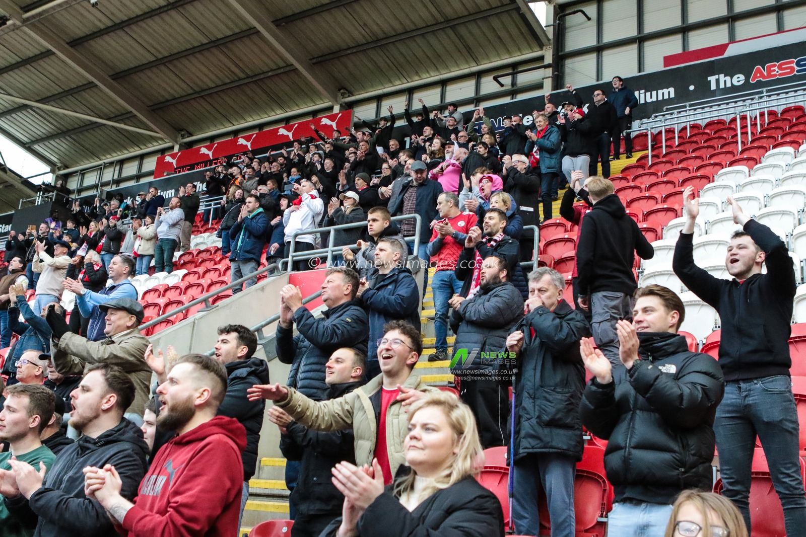 Crawley Town fans during the Sky Bet League 1 match Rotherham United vs Crawley Town at New York Stadium, Rotherham, United Kingdom, 29th March 2025

(Photo by Richard Bierton/News Images)