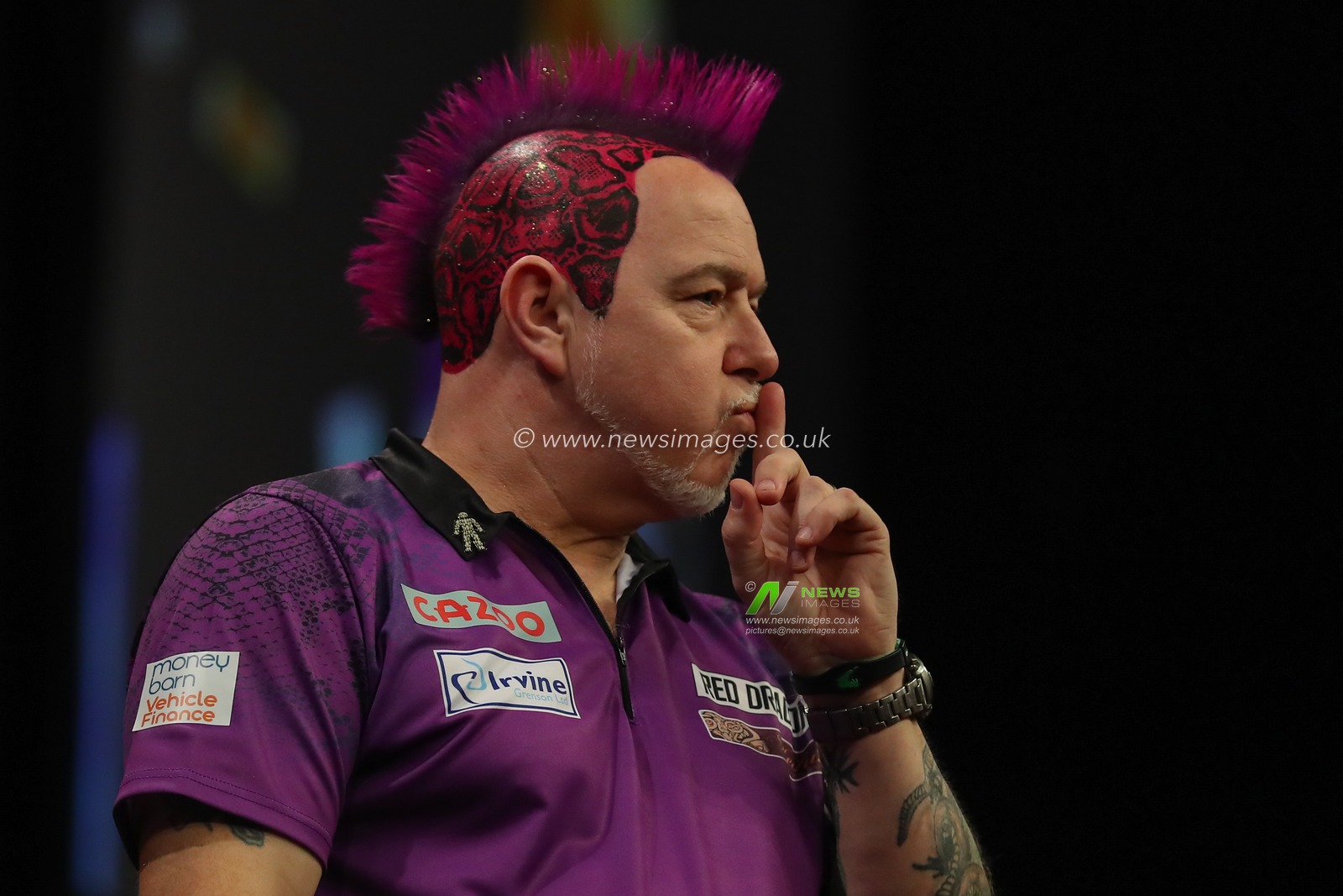 Peter Wright celebrates winning a leg during the 2023 Cazoo PDC Premier League Darts Night 10 at Utilita Arena Birmingham, Birmingham, United Kingdom, 6th April 2023

(Photo by Gareth Evans/News Images)