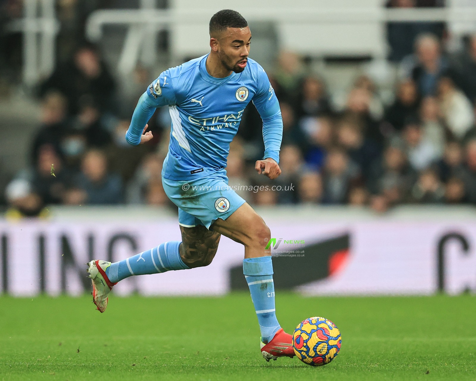 Gabriel Jesus #9 of Manchester City in action during the game