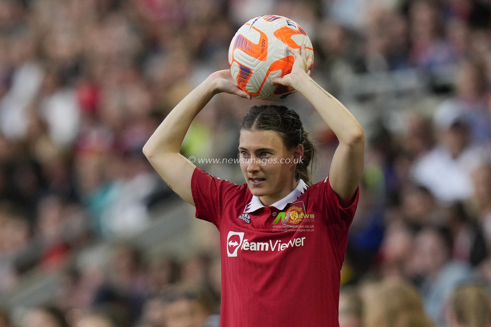 Hannah Blundell #6 of Manchester United during the The FA Women's Super League match Manchester United Women vs Manchester City Women at Leigh Sports Village, Leigh, United Kingdom, 21st May 2023

(Photo by Steve Flynn/News Images)