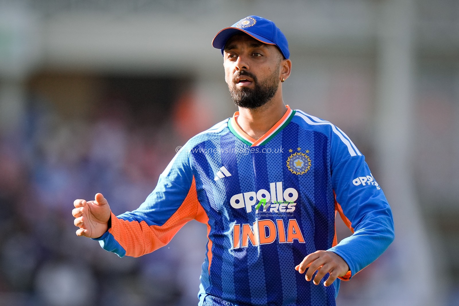 Varun Chakravarthy of India during the Third Vitality T20 International match England vs India at Trent Bridge, Nottingham, United Kingdom on 07 July 2026

(Photo by Maynard Manyowa/News Images)